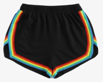 #moodboard #aesthetic #shorts #rainbow #black #niche - Black And Rainbow Shorts, HD Png Download, Transparent PNG