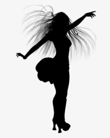 Silhouette Borders Frames Female - Woman With Crazy Hair Silhouette, HD Png Download, Transparent PNG