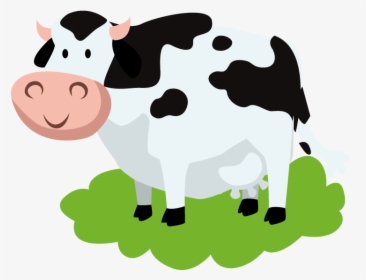 Clip Art Cartoon Cows Eating Grass - Cartoon Transparent Background Cow Png, Png Download, Transparent PNG
