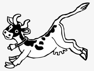 White Cow, Milk, Farm, Animal, Olxen, Black, Outline, - Clip Art Cow Jumping, HD Png Download, Transparent PNG