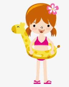 Summer Little Clip Art - Little Girl In Swimsuit Clipart, HD Png Download, Transparent PNG