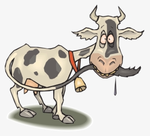 Cow, Crazy, Animal, Tail, Drooling, Chewing - Skinny Cow Cartoon Png, Transparent Png, Transparent PNG