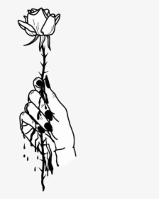 Tumblr Arm Arms Rose Roses Flower Flowers Blackandwhite - Black And White Transparent, HD Png Download, Transparent PNG