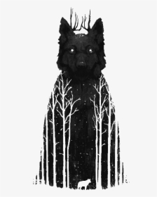 Black,illustration,black And White,monochrome,graphic - Black Wolf Tattoo Design, HD Png Download, Transparent PNG