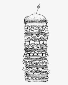 Sandwich Clipart Black - Dagwood Sandwich Clip Art, HD Png Download, Transparent PNG