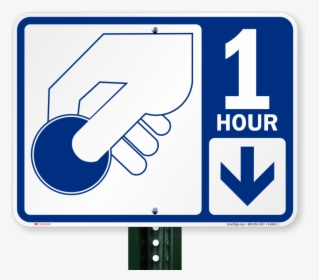 1 Hour Pay Parking Sign With Symbol - Paid Parking Sign, HD Png Download, Transparent PNG