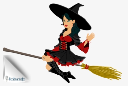 Escobas - Witch Flying, HD Png Download, Transparent PNG