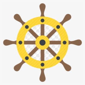 Ship Wheel Boat Captain Rudder Helm Steering Transparent - Wheel Ship Logo Transparent, HD Png Download, Transparent PNG