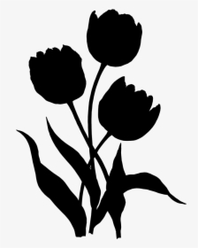 Tulip Rose Family Clip Art Plant Stem Leaf - Tulp Silhouette Png, Transparent Png, Transparent PNG