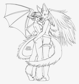 Transparent Free To Use Demon & Angel Lineart - Angel And Demon Lineart, HD Png Download, Transparent PNG