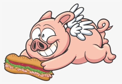 Pig Flying To Get Food Cartoon, HD Png Download, Transparent PNG