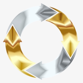 Gold And Silver Circular Arrows Clip Arts - Gold And Silver Png, Transparent Png, Transparent PNG