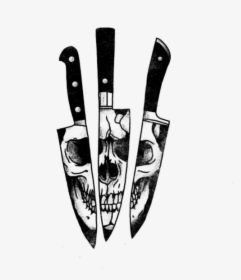 Knife Reflection Skull Tattoo, HD Png Download, Transparent PNG