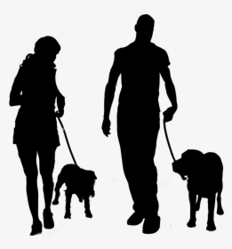 Transparent People Walking Dog Png - Dog Walk Silhouette, Png Download, Transparent PNG
