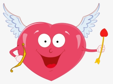 Valentine Heart With Cupid Bow Png Clipart - Heart, Transparent Png, Transparent PNG