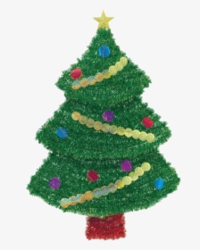 Tinsel Christmas Tree Png Pic - Tinsel Decoration, Transparent Png, Transparent PNG