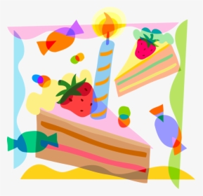 Vector Illustration Of Sweet Dessert Baked Birthday, HD Png Download, Transparent PNG