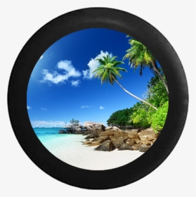 Transparent Tropical Beach Png - Jeep Spare Tire Cover With Backup Camera, Png Download, Transparent PNG