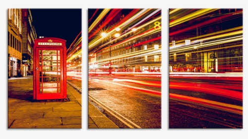 London 3 Panel Canvas Wall Art Light Trails - London, HD Png Download, Transparent PNG