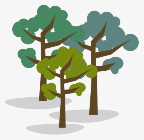 Illustration Of Group Of Three Trees - Tall Tree And Short Tree, HD Png Download, Transparent PNG