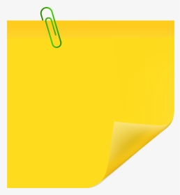 Transparent Note Clipart - Yellow Sticky Note Clipart, HD Png Download, Transparent PNG