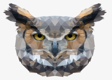 Polygon Owl Bird Owl Animal Wild Vector Polygon - Owl Polygon Png, Transparent Png, Transparent PNG