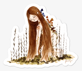 Warmsquirrel Mushroom Girl Transparent Mockup Default - Watercolor Painting, HD Png Download, Transparent PNG