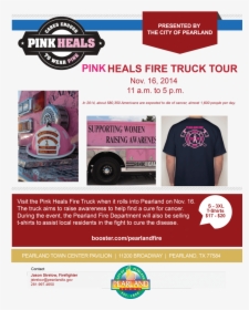 Pink Heals Fire Truck Tour In Pearland - Pearland, HD Png Download, Transparent PNG