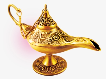Golden Aladdin Lamp Png, Transparent Png, Transparent PNG