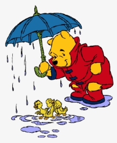 Rain Clipart Winnie The Pooh - Disney Characters In The Rain, HD Png Download, Transparent PNG