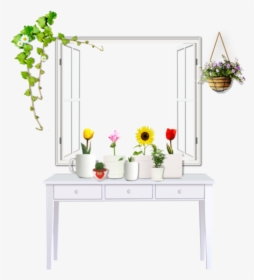 #ftestickers #flowers #plants #desk #window #openwindow - Window, HD Png Download, Transparent PNG
