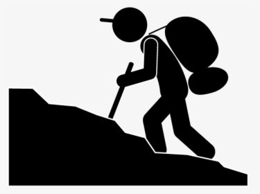 Climbing Mountaineering Computer Icons Pictogram Clip - Mountain Climbing Clipart Black And White, HD Png Download, Transparent PNG