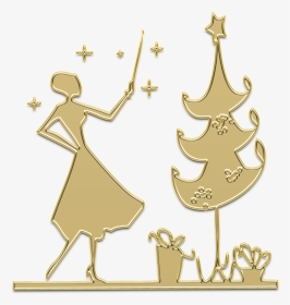 New Year S Eve, Christmas, Christmas Tree, Golden - Silhouette Xmas, HD Png Download, Transparent PNG