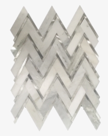 Pearl White Herringbone With Silver Aluminum Mosaic - Herringbone Tile Gray White Silver, HD Png Download, Transparent PNG