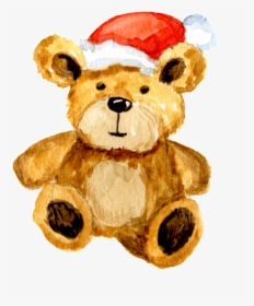 Christmas Bear Christmas Png Transparent - Watercolor Painting, Png Download, Transparent PNG