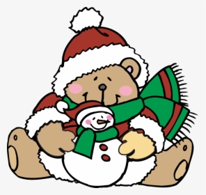 christmas bear clipart black and white