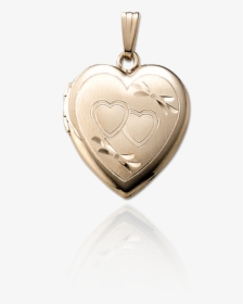 Heart Locket With Engraved Hearts And Ribbon Design - Locket, HD Png Download, Transparent PNG