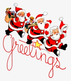Santa Claus Christmas Ornament Vintage Christmas Cards - Vintage Christmas Santas Clip Art, HD Png Download, Transparent PNG