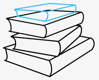 Easy Stack Of Books Drawing - Stack Of Books Easy Drawing, HD Png Download, Transparent PNG