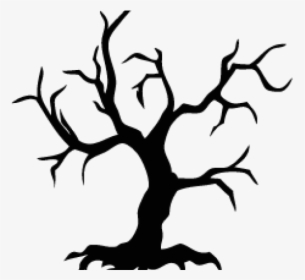 Cartoon Silhouette Halloween Tree, HD Png Download, Transparent PNG