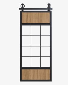 Metal Barn Door With Glass And Wood Panels - Home Door, HD Png Download, Transparent PNG