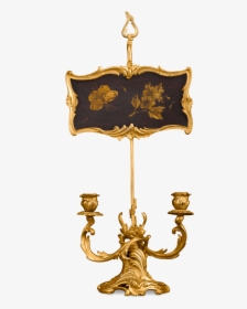 Rococo Wood Panel Candelabrum - Brass, HD Png Download, Transparent PNG