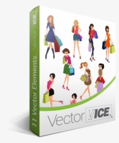 Shopping Girl Vector Pack - Graphic Design, HD Png Download, Transparent PNG