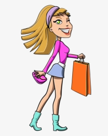 Girl Shopping Vector Png Transparent Image - Girls Shopping Vector Png, Png Download, Transparent PNG