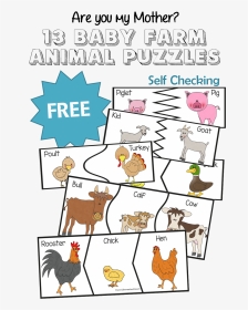 Transparent Baby Animals Png - Farm Animal Puzzles Printable, Png Download, Transparent PNG
