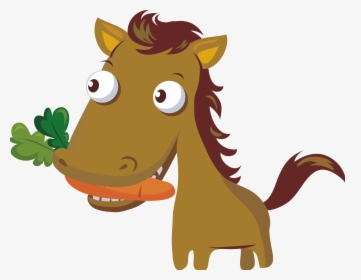 Eat Clipart Bite - Horse Eating Carrot Cartoon, HD Png Download, Transparent PNG