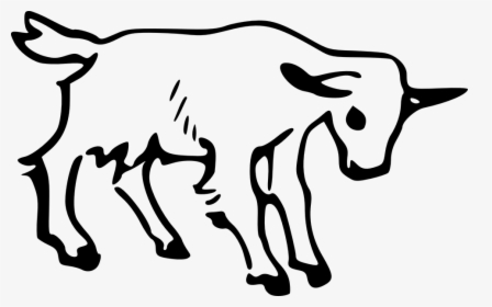 Transparent Farm Animals Clipart Png - Goat Outline Clip Art, Png Download, Transparent PNG
