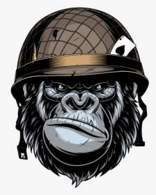 Gorilla Crown , Transparent Cartoons - Gorilla With Helmet, HD Png Download, Transparent PNG