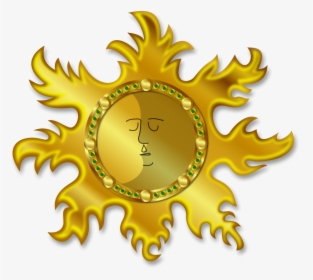 Sun And Moon Svg Clip Arts - Golden Sun Clipart Om, HD Png Download, Transparent PNG