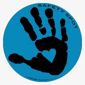 Safety Spot Kids Black Hand Color Background Car Magnet - Hand Spot For Car, HD Png Download, Transparent PNG